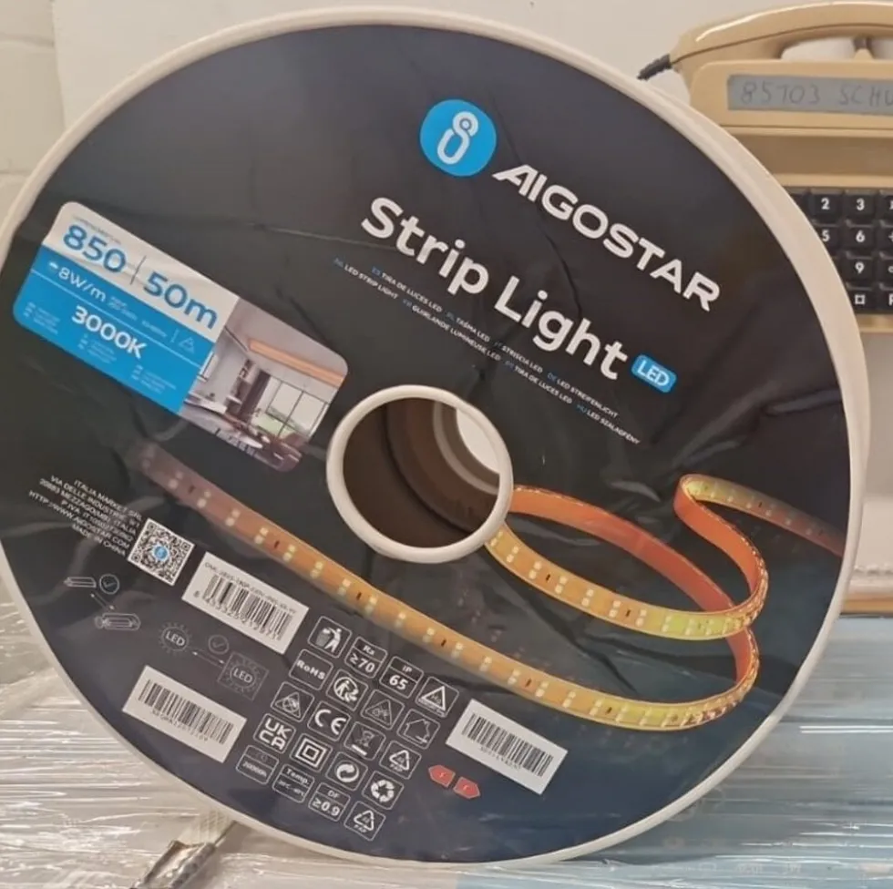 Aigostar LED Streifen 50m 8W 3000K Warmweiß IP65
