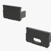 Anfangs- und Endstück für Aluminium Leuchtband Profil 1000*9*12mm - flach - Schwarz