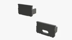 Anfangs- und Endstück für Aluminium Leuchtband Profil 1000*9*12mm - flach - Schwarz