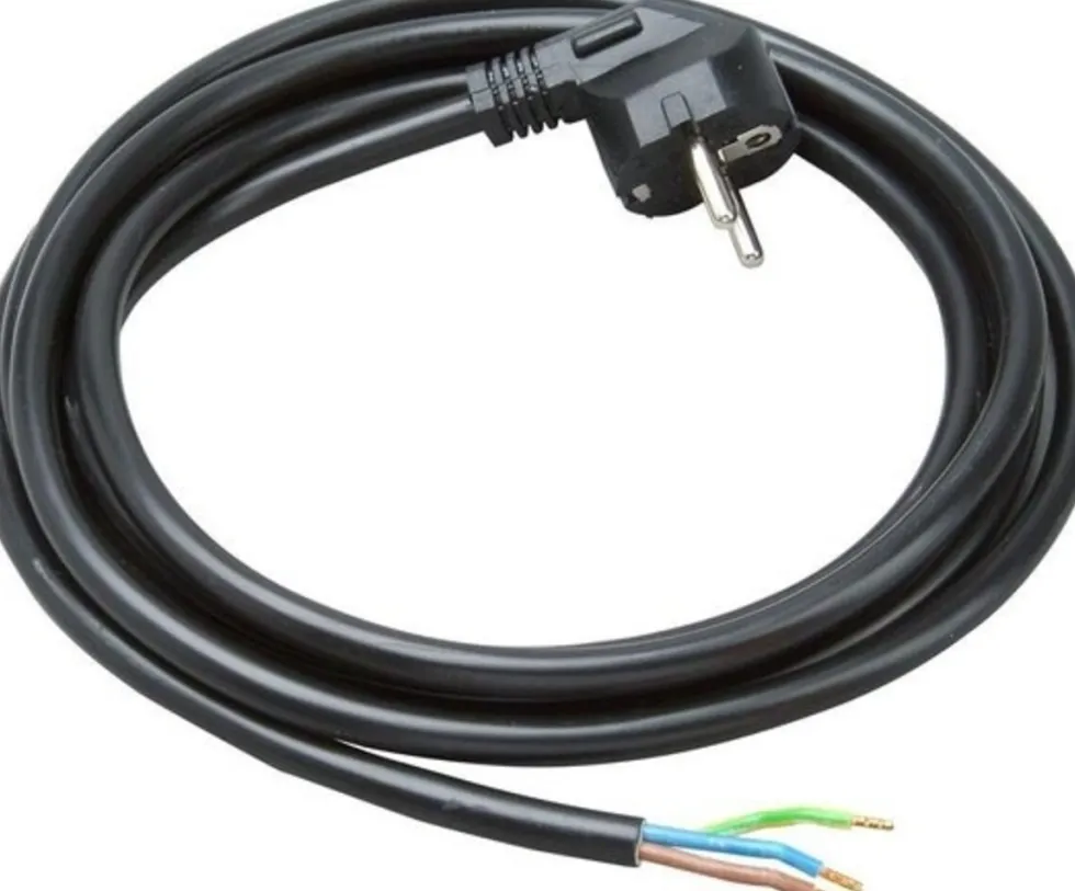 Anschlusskabel 5 Meter - H03VV-F - 3x0,75mm² - Schwarz