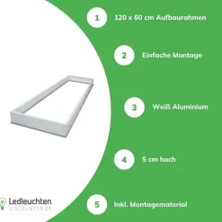 Aufputz-Deckenrahmen Weiß - 150x30cm | 70MM Geeignet für LED panelen
