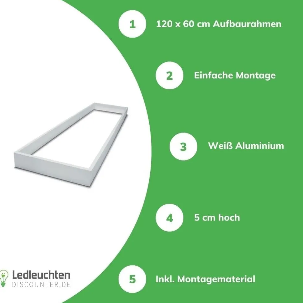 Aufputz-Deckenrahmen Weiß - 150x30cm | 70MM Geeignet für LED panelen