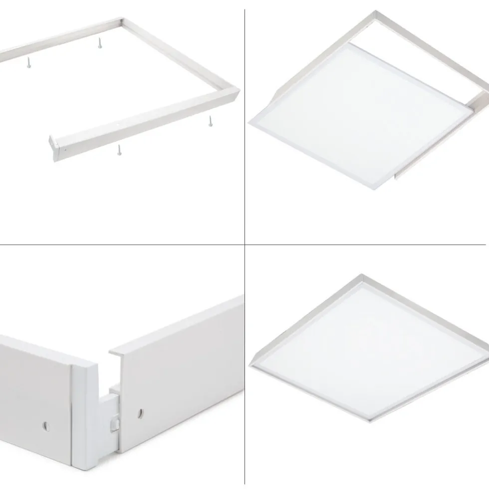 Aufputz-Klickrahmen Weiss - für LED-Panels - 62x62 cm | 50MM Deckenrahmen LED Paneele