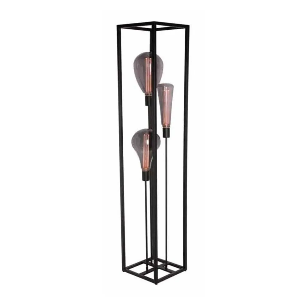 Bodenleuchte - Palco - 160cm - Schwarz - inkl. 3 LED Lampen