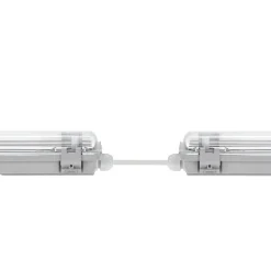 60cm LED Halterung IP65 + 2 High Lumen LED Leuchtstoffröhren 10W pro Röhre - 6000K 865 Tageslichtweiß - Komplettset