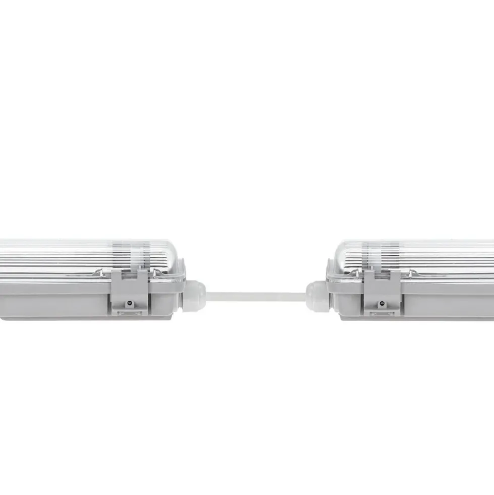 60cm LED Halterung IP65 + 2 Standard LED Leuchtstoffröhren 10W pro Röhre - 4000K 840 Neutralweiß - Komplettset