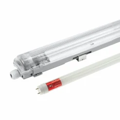 60cm LED Halterung IP65 + 1 Standard LED Leuchtstoffröhre 10W - 4000K 840 Neutralweiß - Komplettset