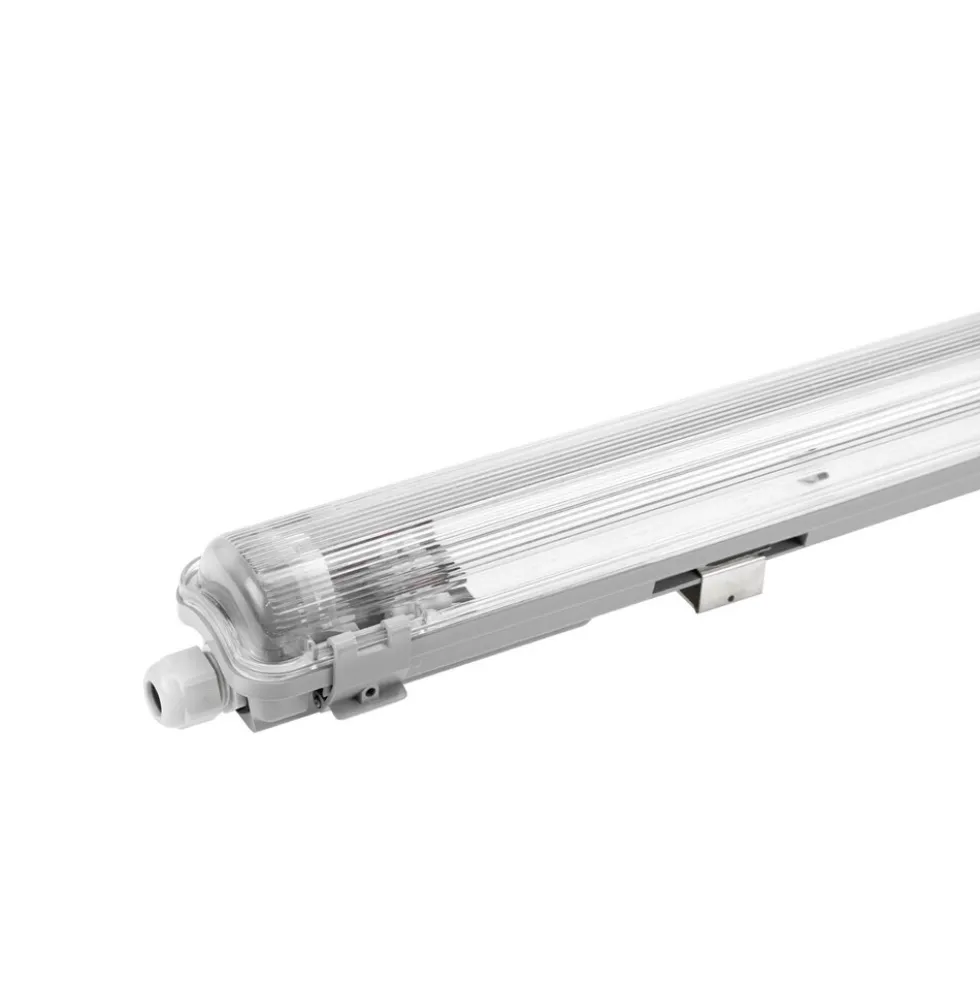 60cm LED Halterung IP65 + 1 Standard LED Leuchtstoffröhre 10W - 4000K 840 Neutralweiß - Komplettset