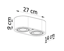 Deckenspot BASIC 2 Beton - 2x GU10 / ES111 - max. 2x40W - exkl. LED's