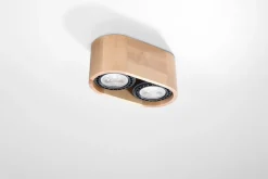 Deckenspot BASIC 2 Holz Natur - 2x GU10 / ES111 - max. 2x40W - exkl. LED's