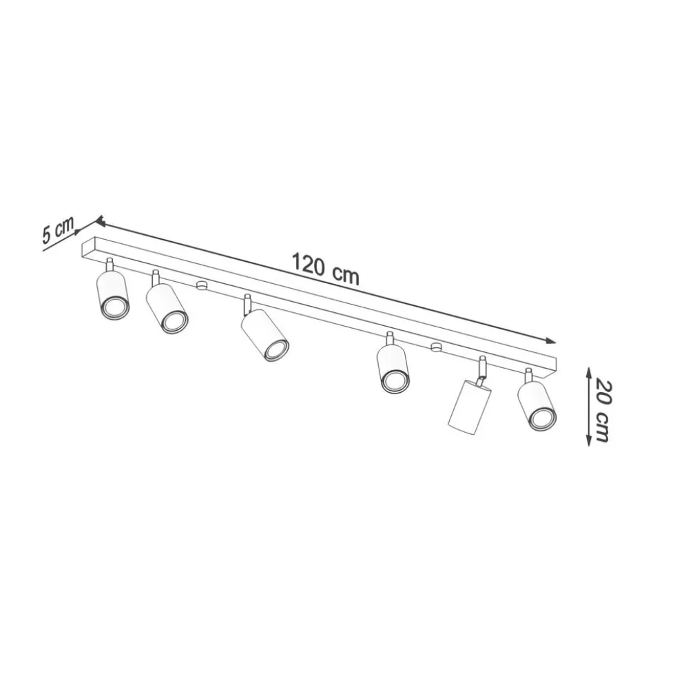 Deckenspot BERG 6 Holz Natur - 6x GU10 Fassung - max. 6x40W - exkl. LED's
