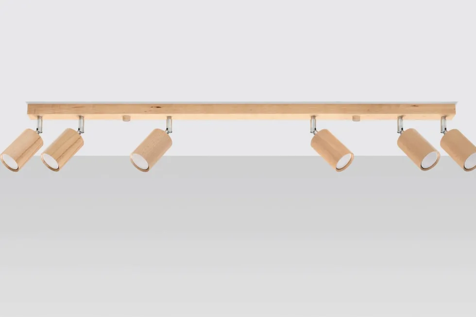 Deckenspot BERG 6 Holz Natur - 6x GU10 Fassung - max. 6x40W - exkl. LED's