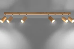 Deckenspot BERG 6 Holz Natur - 6x GU10 Fassung - max. 6x40W - exkl. LED's