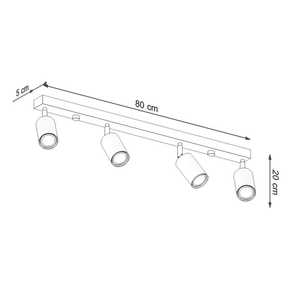 Deckenspot BERG 4 Holz Natur - 4x GU10 Fassung - max. 4x40W - exkl. LED's