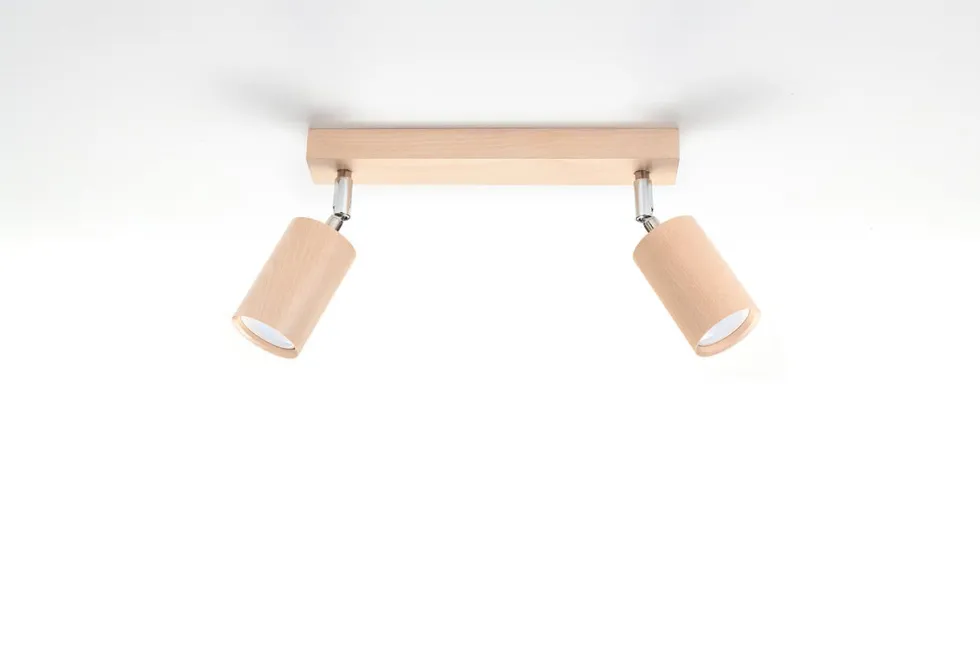Deckenspot BERG 2 Natur Holz - 2x GU10 Fassung - max. 2x40W - exkl. LED's