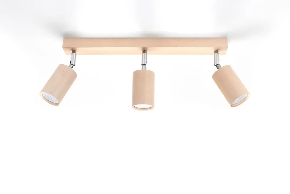 Deckenspot BERG 3 Natur Holz - 3x GU10 Fassung - max. 3x40W - exkl. LED's