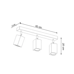 Deckenspot KEKE 3 Eiche - 3x GU10 Fassung - max. 3x40W - exkl. LED's