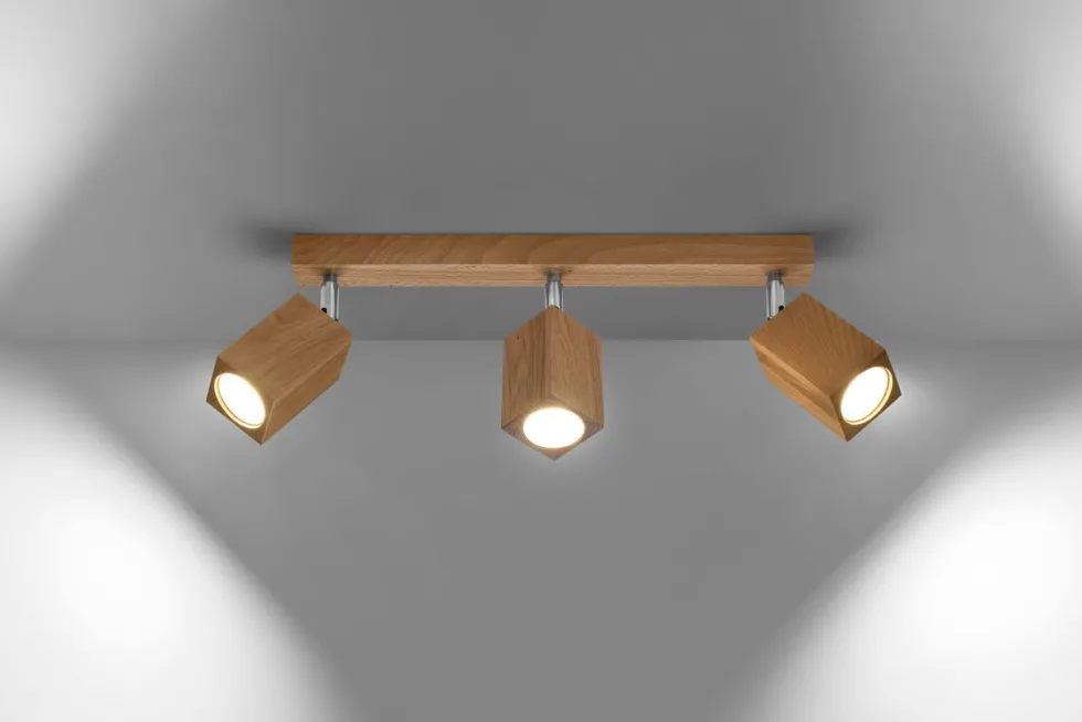 Deckenspot KEKE 3 Eiche - 3x GU10 Fassung - max. 3x40W - exkl. LED's