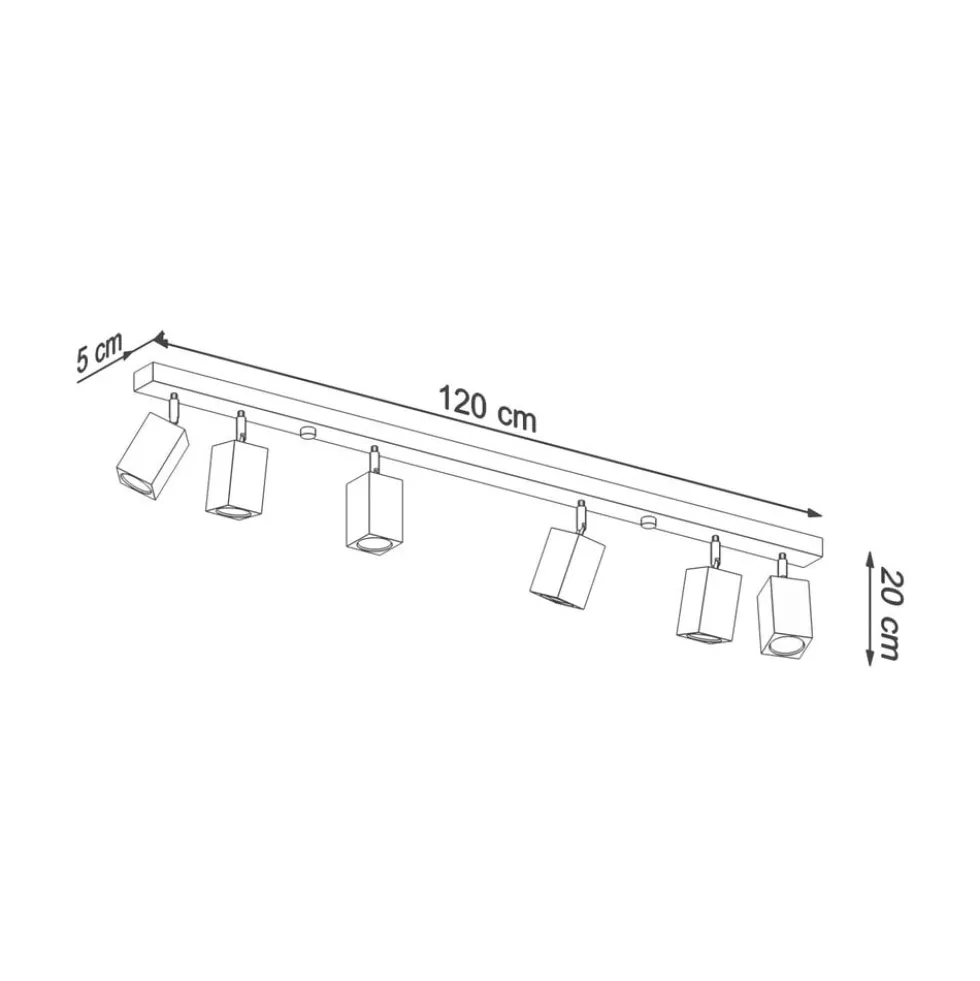 Deckenspot KEKE 6 Eiche - 6x GU10 Fassung - max. 6x40W - exkl. LED's