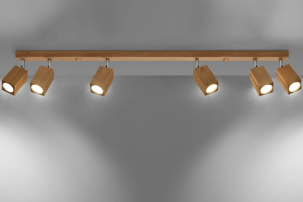 Deckenspot KEKE 6 Eiche - 6x GU10 Fassung - max. 6x40W - exkl. LED's