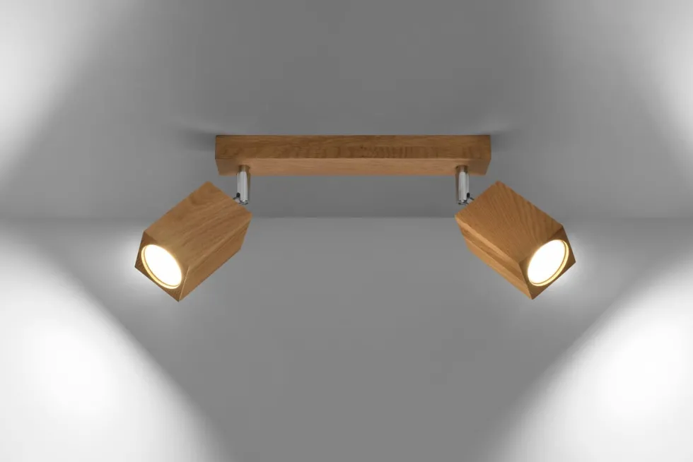 Deckenspot KEKE 2 Eiche - 2x GU10 Fassung - max. 2x40W - exkl. LED's