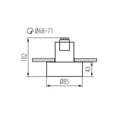 Deckenspot MINI RITI GU10 B/B