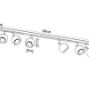 Deckenspot OCULARE 6L Schwarz - 6x GU10 Fassung - max. 6x40W - exkl. LED's