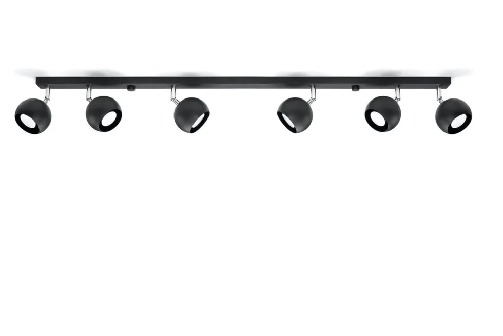 Deckenspot OCULARE 6L Schwarz - 6x GU10 Fassung - max. 6x40W - exkl. LED's