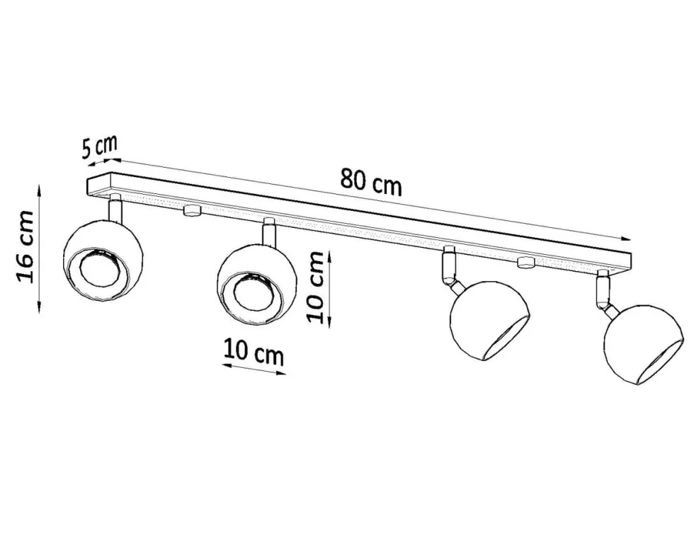 Deckenspot OCULARE 4L Weiß - 4x GU10 Fassung - max. 4x40W - exkl. LED's