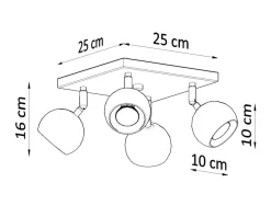 Deckenspot OCULARE 4 Schwarz - 4x GU10 Fassung - max. 4x40W - exkl. LED's