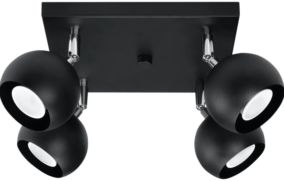 Deckenspot OCULARE 4 Schwarz - 4x GU10 Fassung - max. 4x40W - exkl. LED's