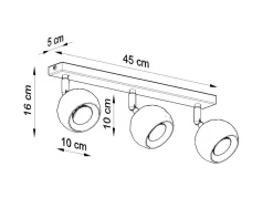 Deckenspot OCULARE 3 Weiß - 3x GU10 Fassung - max. 3x40W - exkl. LED's