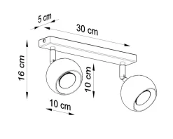 Deckenspot OCULARE 2 Weiß - 2x GU10 Fassung - max. 2x40W - exkl. LED's