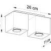 Deckenspot QUAD 2 Grau - 2x GU10 Fassung - max. 2x40W - exkl. LED's