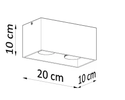 Deckenspot QUAD Grau - 2x GU10 Fassung - max. 2x40W - exkl. LED's
