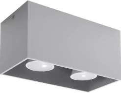 Deckenspot QUAD Grau - 2x GU10 Fassung - max. 2x40W - exkl. LED's