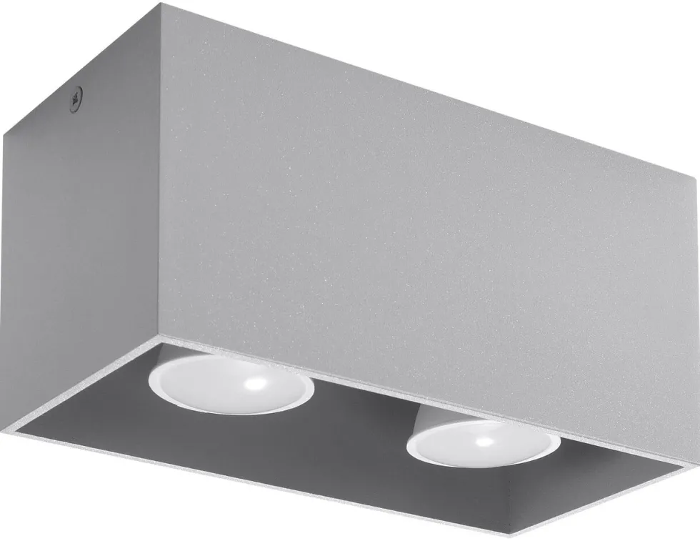 Deckenspot QUAD Grau - 2x GU10 Fassung - max. 2x40W - exkl. LED's