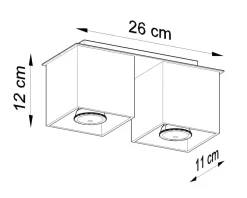 Deckenspot QUAD 2 Schwarz - 2x GU10 Fassung - max. 2x40W - exkl. LED's