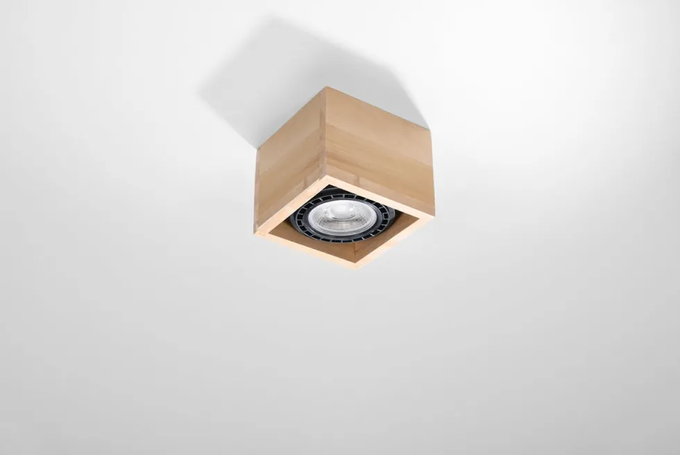 Deckenspot QUATRO 1 Holz Natur - 1x GU10 / ES111 - max. 40W - exkl. LED's