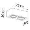 Deckenspot QUATRO 2 Holz Natur - 2x GU10 / ES111 - max. 2x40W - exkl. LED's