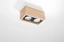 Deckenspot QUATRO 2 Holz Natur - 2x GU10 / ES111 - max. 2x40W - exkl. LED's