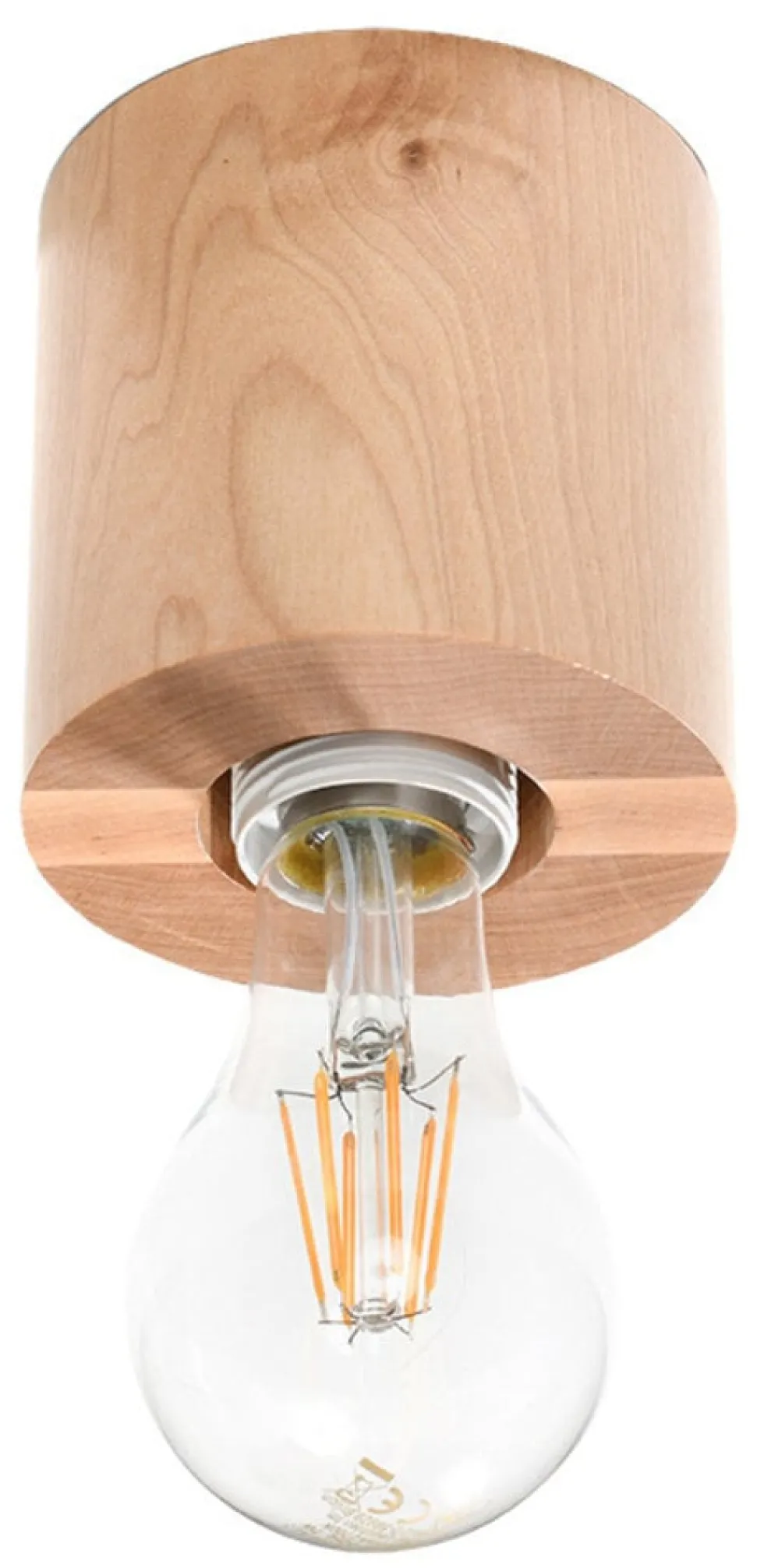 Deckenspot SALGADO Natur Holz - 1x E27 Fassung - max. 60W - exkl. LED's