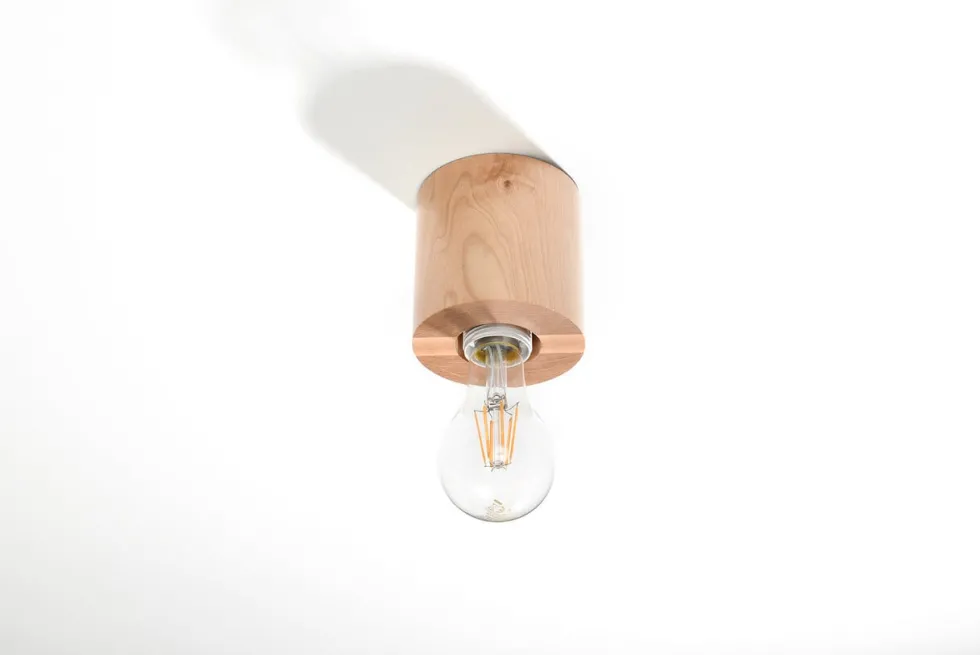 Deckenspot SALGADO Natur Holz - 1x E27 Fassung - max. 60W - exkl. LED's