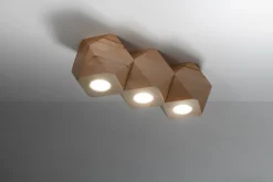 Deckenspot WOODY 3 Holz Natur - 3x GU10 Fassung - max. 3x40W - exkl. LED's