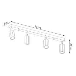 Deckenspot ZEKE 4 Eiche - 4x GU10 Fassung - max. 4x40W - exkl. LED's