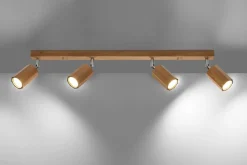 Deckenspot ZEKE 4 Eiche - 4x GU10 Fassung - max. 4x40W - exkl. LED's