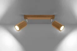 Deckenspot ZEKE 2 Eiche - 2x GU10 Fassung - max. 2x40W - exkl. LED's