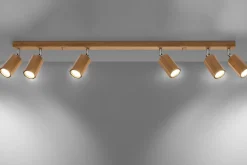 Deckenspot ZEKE 6 Eiche - 6x GU10 Fassung - max. 6x40W - exkl. LED's