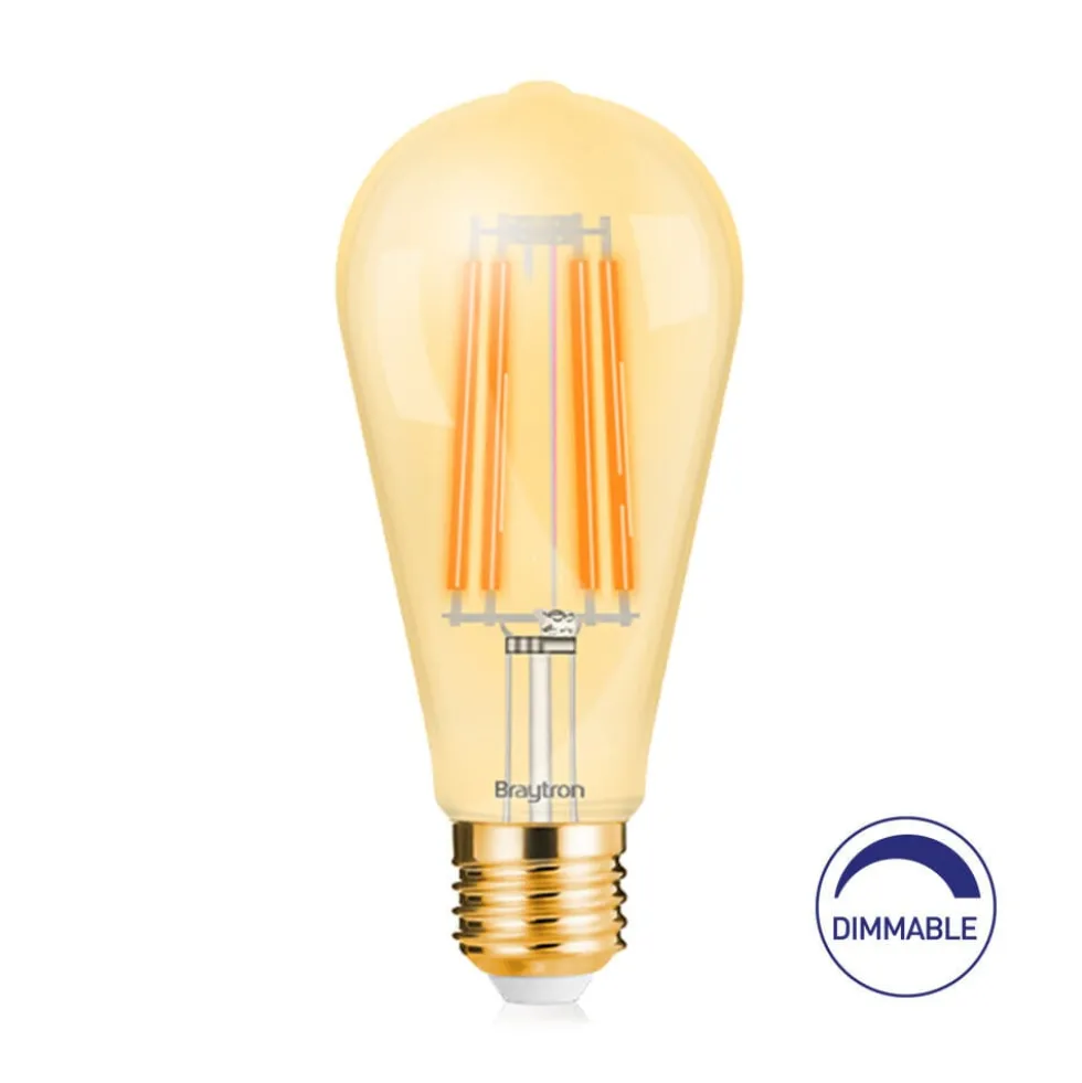 Dimmbare LED Fadenlampe E27 ST64 6W 2200K extra Warmweiß