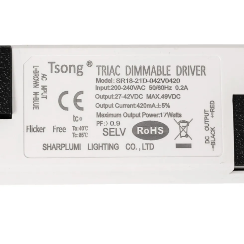 Dimmbarer LED Trafo - Triac / Phasenanschnitt - für 17W LED Panels - 30-42V 1000mA